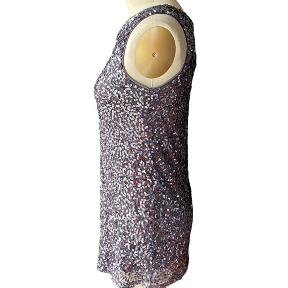 Gray Sequin Short Sleeveless Mini Dress by PINK COLLECTION ~ Women's Size LARGE - Picture 3 of 7